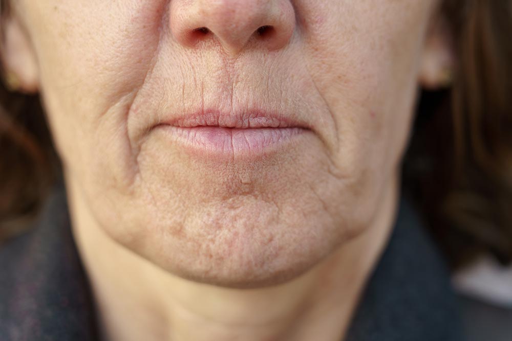 close-up mond oudere vrouw