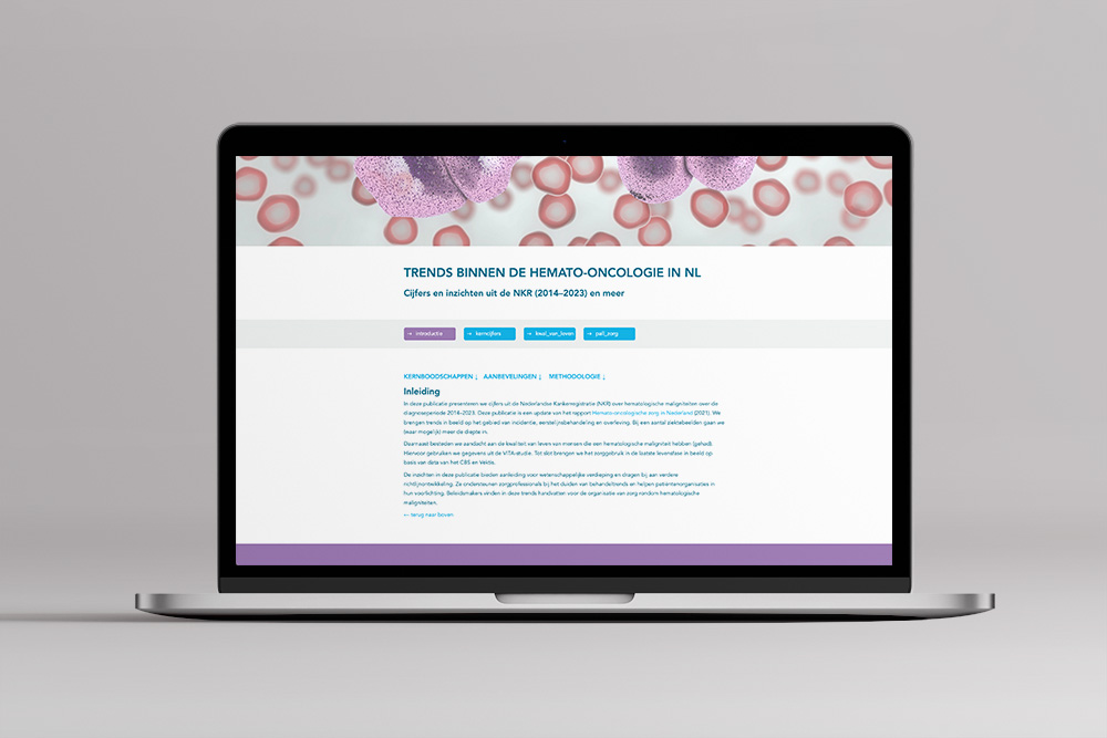 decoratieve afbeelding van laptop met online rapportage Trends in de hemato-oncologie